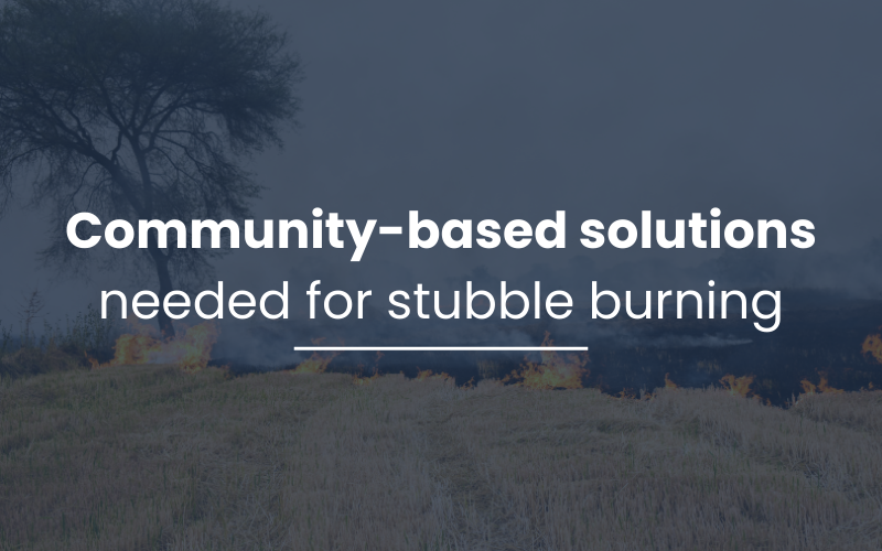 Community-based solutions needed for stubble burning
